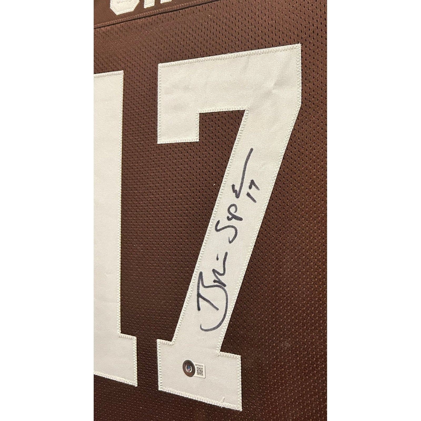 Brian Sipe Framed Signed Jersey Beckett Autographed Cleveland Browns