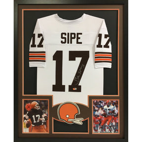 Brian Sipe Framed Signed Jersey Beckett Autographed Cleveland Browns