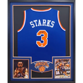 John Starks Framed Jersey Beckett Autographed Signed New York Knicks