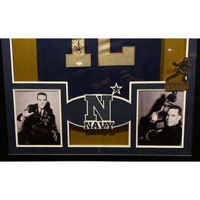 Roger Staubach Navy Framed Jersey JSA Autographed Signed Naval Academy Cowboys