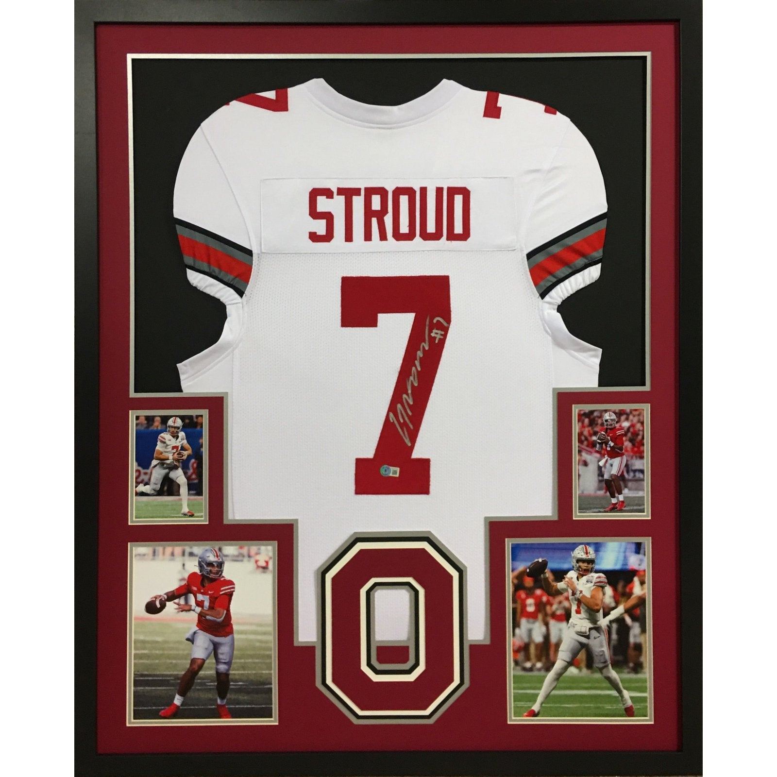 C.J. Stroud Framed Signed Jersey Beckett BAS Autographed Signed Ohio State CJ