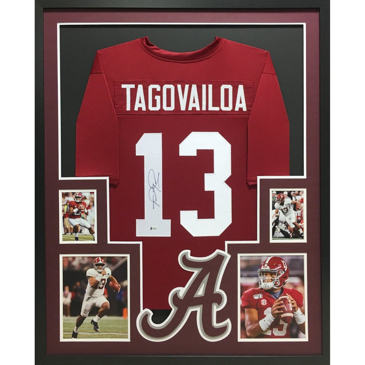 Tua Tagovailoa Framed Signed Jersey Beckett Autographed Alabama