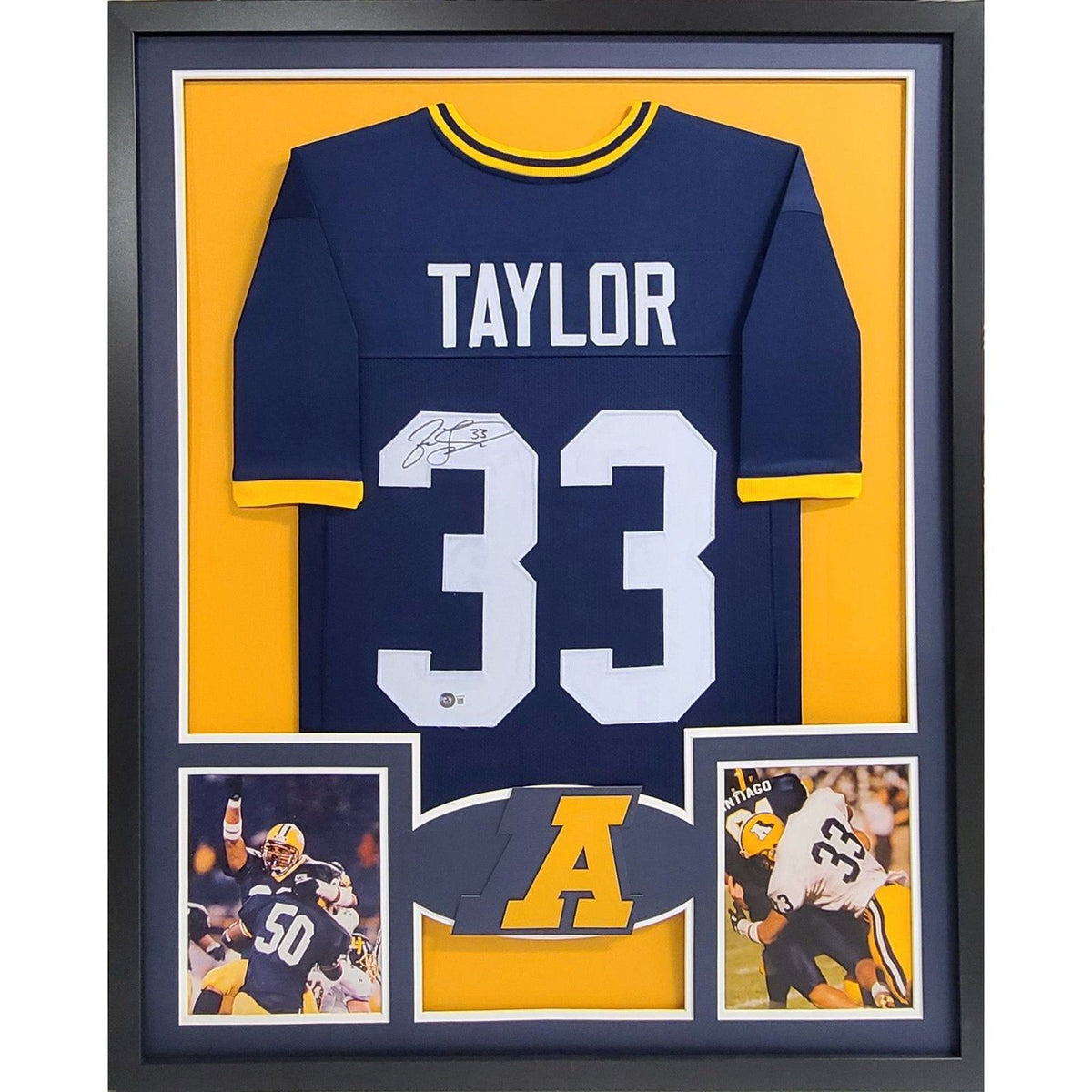 Jason Taylor College Framed Signed Jersey Beckett Autographed Akron Zips