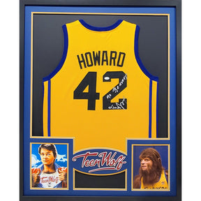 Michael J Fox Framed Signed Teen Wolf Jersey JSA Autographed