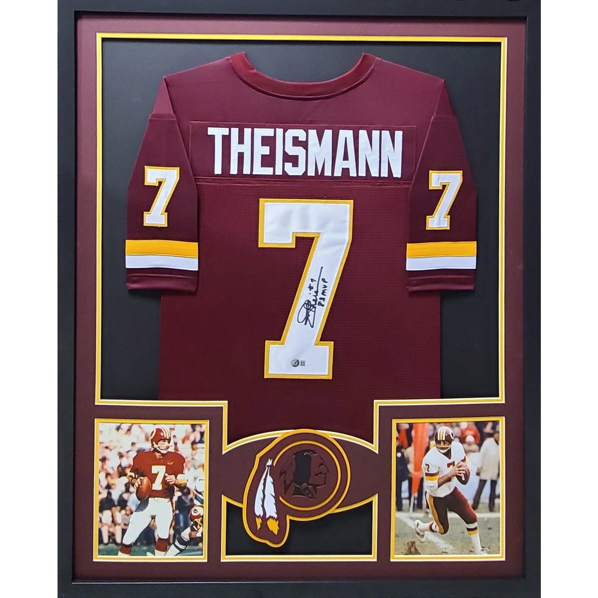 Joe Theismann Framed Jersey Beckett BAS Autographed Signed Washington Football