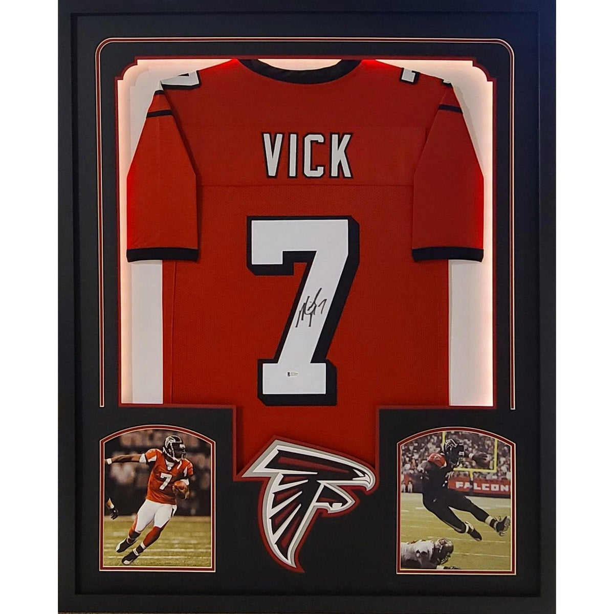 Michael Vick LED Framed Signed Jersey Beckett Autographed Atlanta Falcons