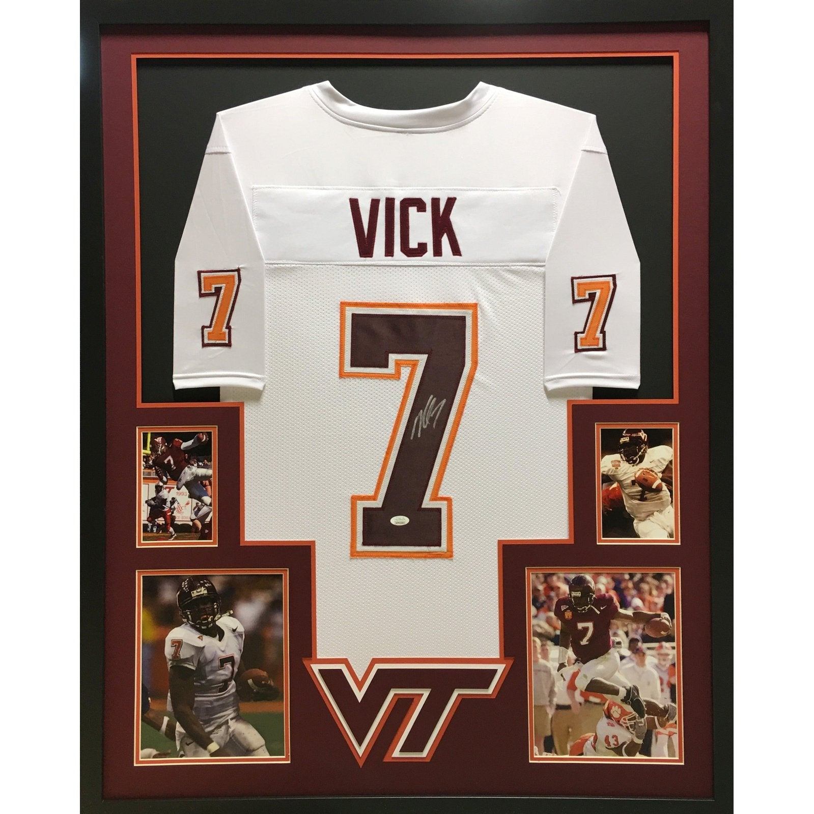 Michael Vick Signed Framed Jersey JSA Autographed Virginia Tech