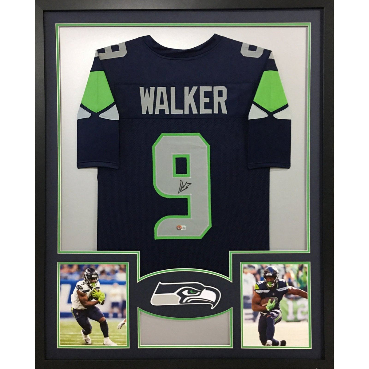 Kenneth Walker III Framed Signed Seattle Seahawks Jersey Beckett Autographed