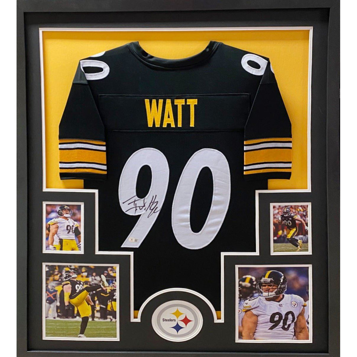 TJ Watt Framed Signed Pittsburgh Steelers Jersey Beckett Autographed T.J.