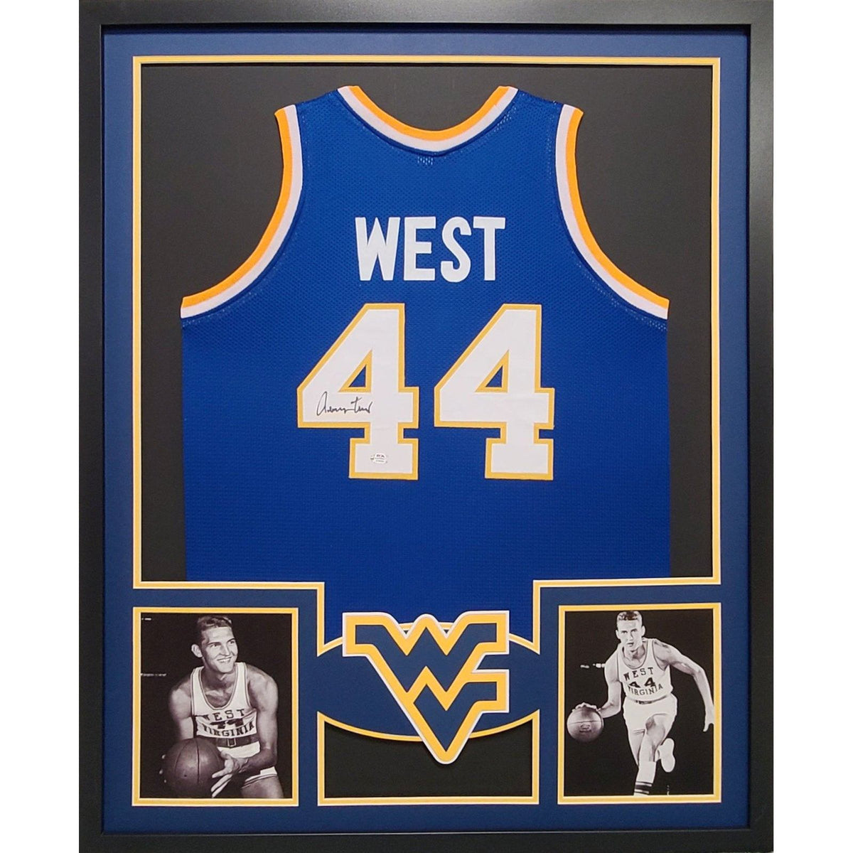 Jerry West Framed Signed Jersey PSA/DNA Autographed West Virginia