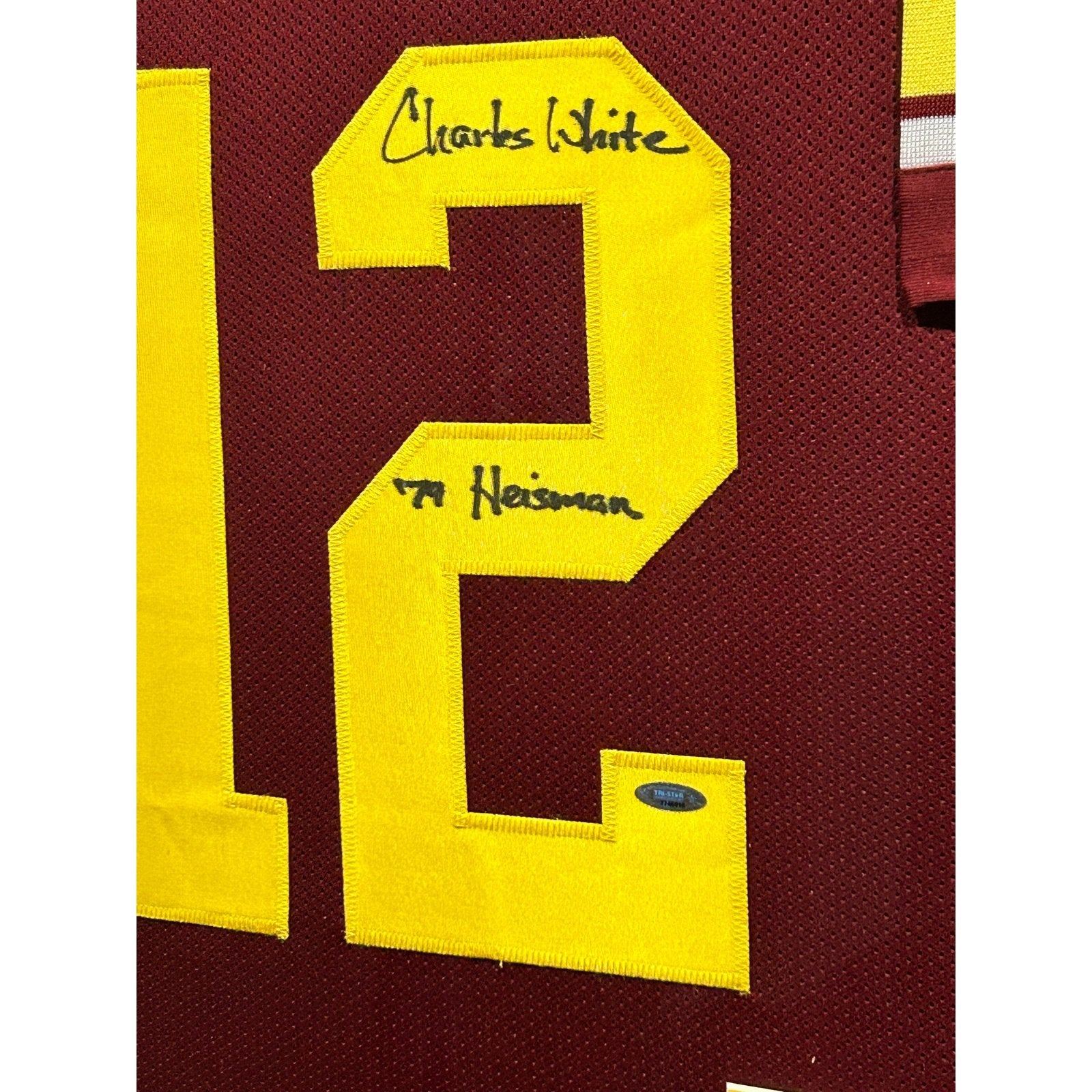 Charles White Framed Signed Jersey Tristar Autographed USC