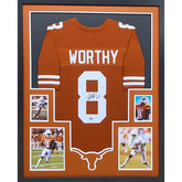 Xavier Worthy Framed Signed Texas Jersey Beckett Autographed