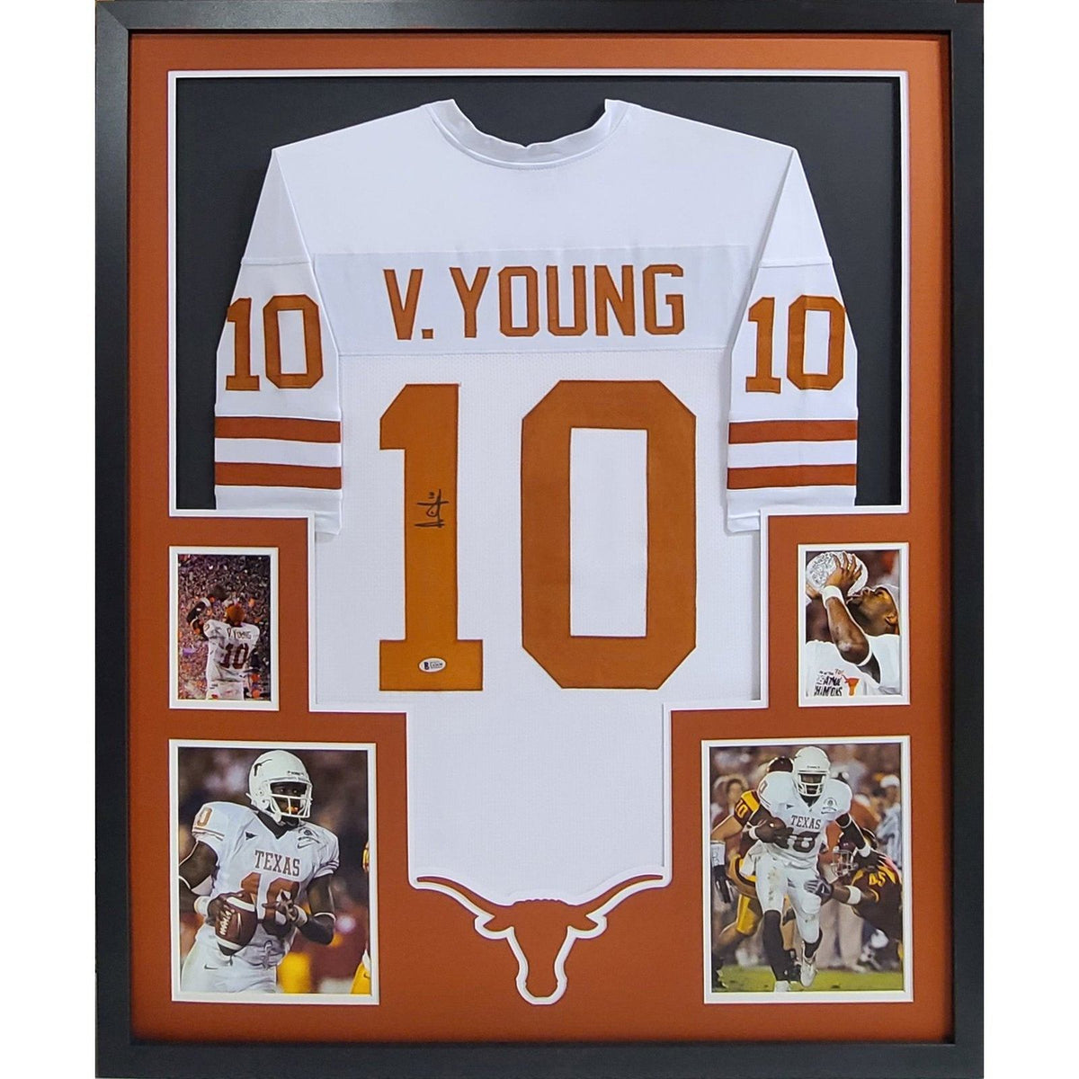 Vince Young Signed Framed Jersey Beckett Autographed Texas Longhorns